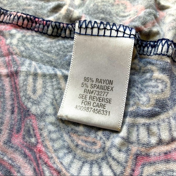 Croft & Barrow Shirt Sleeveless Bohemian Style Damask Sz Medium - Picture 5 of 5